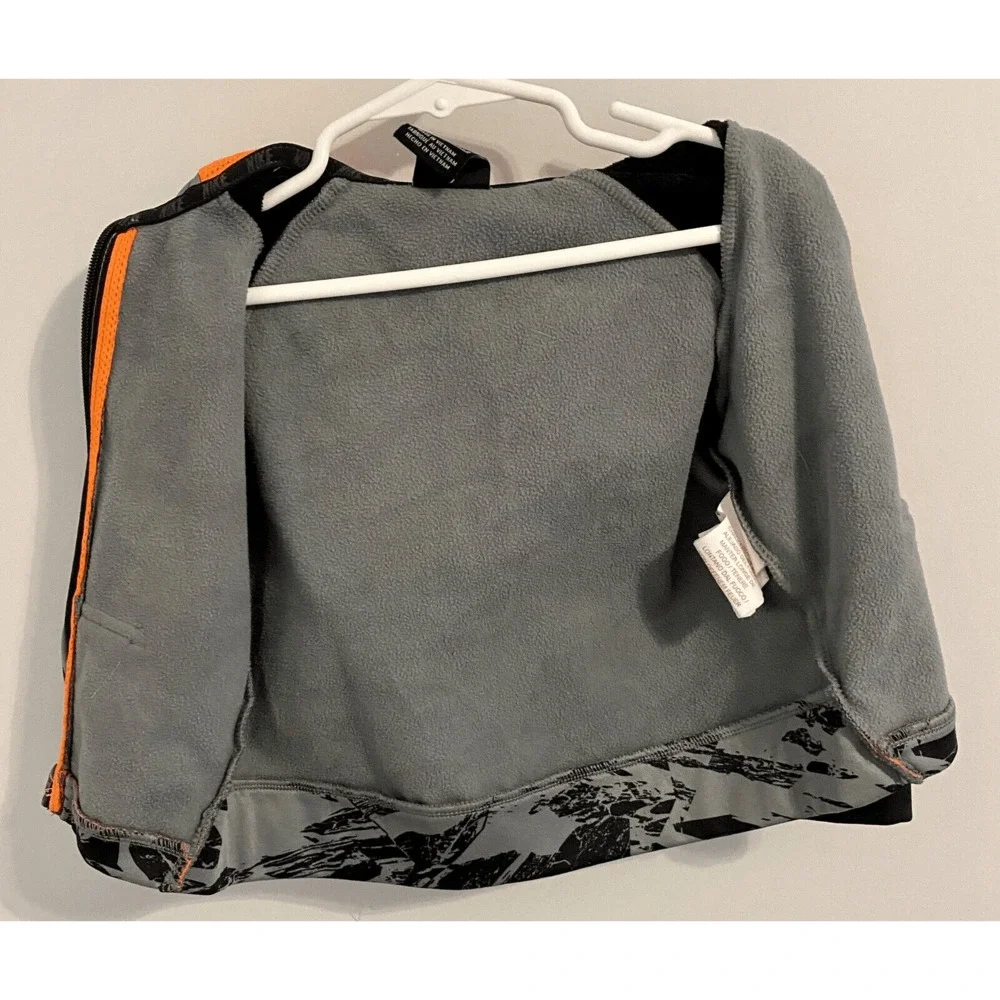 Nike Dri-Fit Camo Zip Up Sweatshirt Baby Infant 18m Black Gray Neon Orange